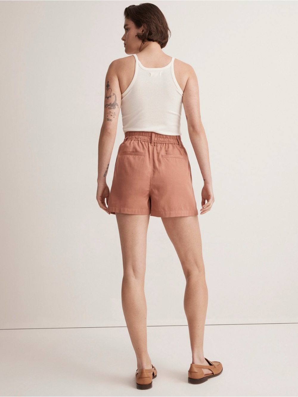 Madewell The Neale Drapeweave High Waist Shorts, Dried Rose, Size 2, Style NJ685 - Picture 2 of 13